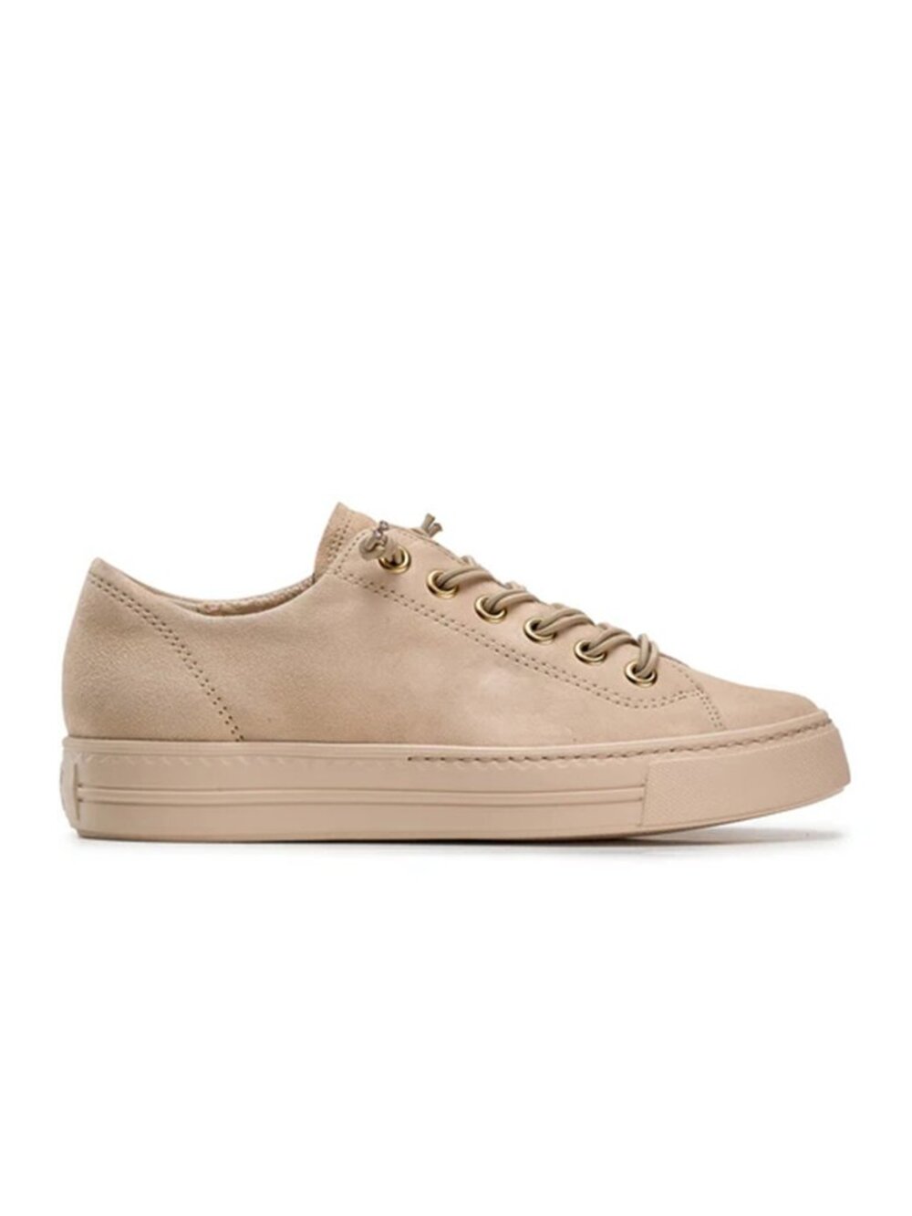 $420 PAUL GREEN HADLEY SNEAKERS SHOES SOFT NUBUCK BISCUIT TAN 6 US (TF17)